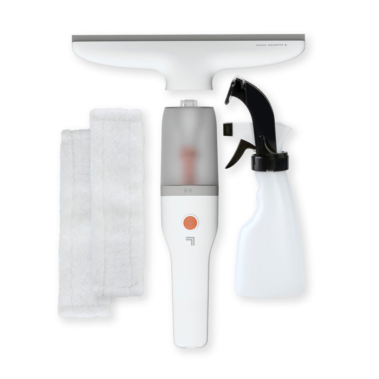 Window Vacuum - Cordless Power Washer on white background with all pieces