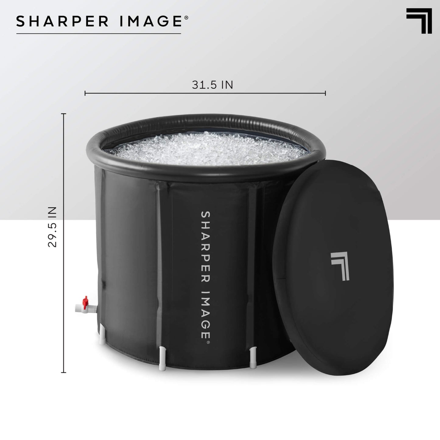 Ice bath dimensions 31.5 inches by 29.5 inches