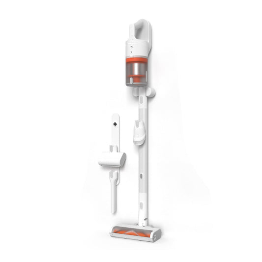 2-In-1 Cordless Vacuum - Stick and Handheld Combo showing attachments upright on a white background