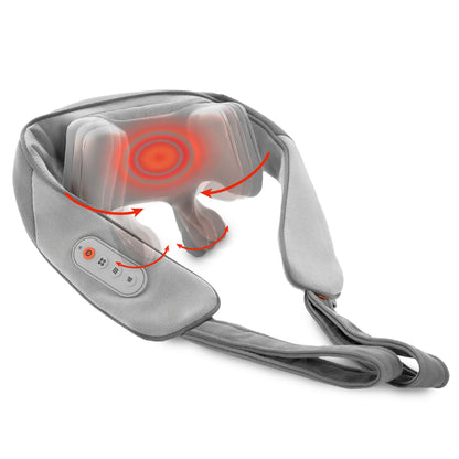Realtouch® Neck + Shoulder Cordless Deep Tissue Massager showing heated feature and motion
