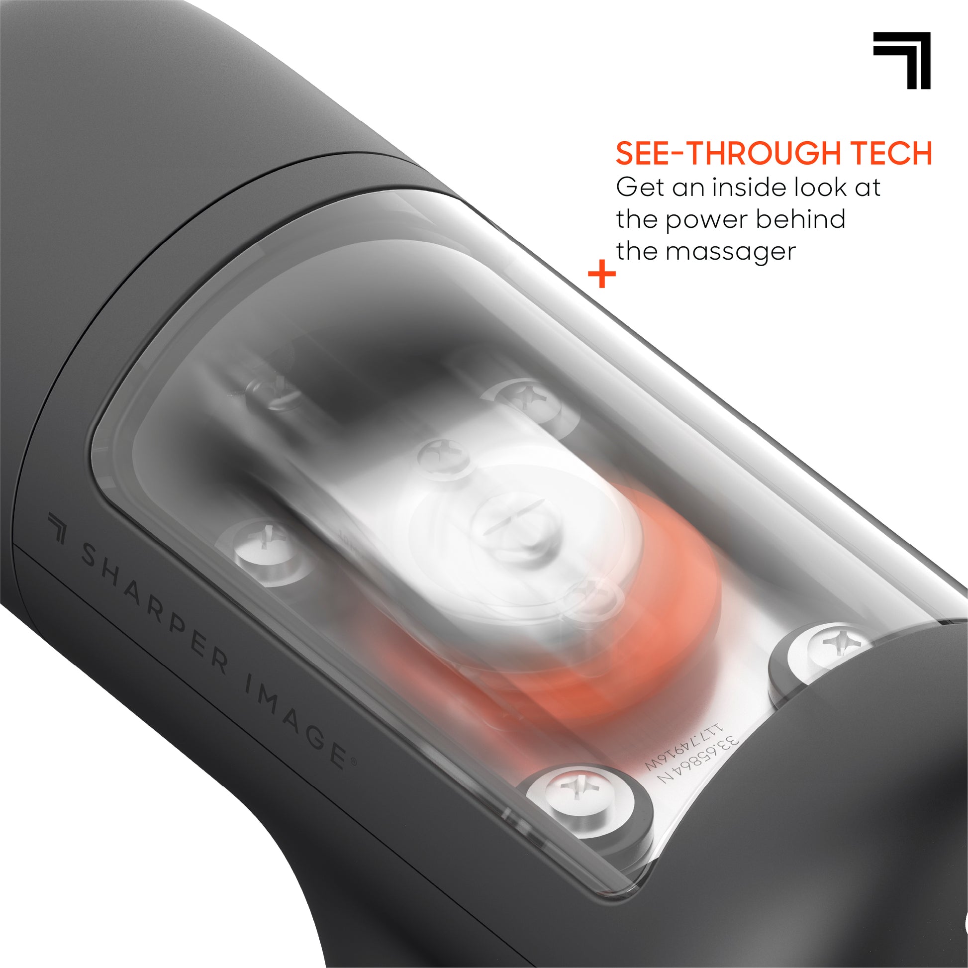 Close-up of the PowerBoost Circuit transparent housing revealing the internal brushless percussion motor.